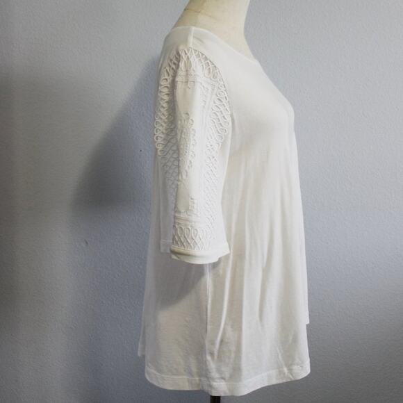 Loft Soft Tee with Lace Applique Size M - Picture 2 of 7